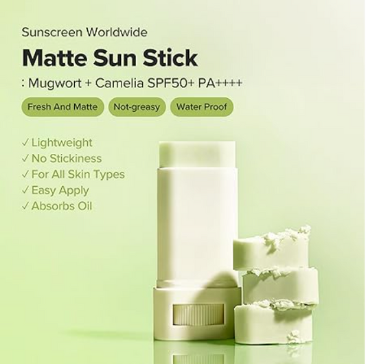 Beauty of Joseon Matte Sun Stick Mugwort Camelia for face Korean Sunscreen moisturizing with SPF 50 PA++++